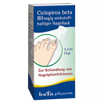 Ciclopirox beta 80 mg/g aktīvā nagu laka, 3,3 ml Ciclopirox beta 80 mg/g aktīvā nagu laka, 3,3 ml