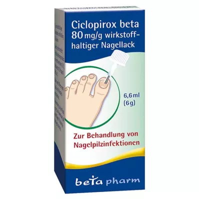 Ciclopirox beta 80 mg/g aktīvā nagu laka, 6,6 ml Ciclopirox beta 80 mg/g aktīvā nagu laka, 6,6 ml