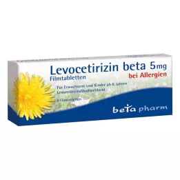 LEVOCETIRIZIN beta 5 mg apvalkotās tabletes, 6 gab