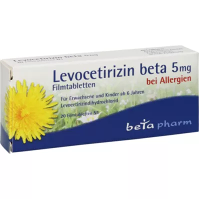 LEVOCETIRIZIN beta 5 mg apvalkotās tabletes, 20 gab