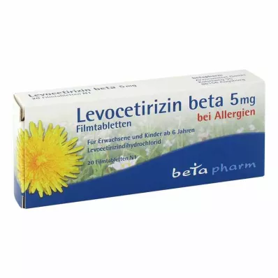 LEVOCETIRIZIN beta 5 mg apvalkotās tabletes, 20 gab