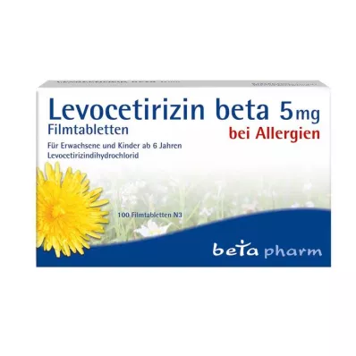 LEVOCETIRIZIN beta 5 mg apvalkotās tabletes, 100 gab LEVOCETIRIZIN beta 5 mg apvalkotās tabletes, 100 gab