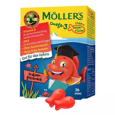 MÖLLERS Omega-3 Jelly Fish Strawberry košļājamās tabletes, 36 kapsulas MÖLLERS Omega-3 Jelly Fish Strawberry košļājamās tabletes, 36 kapsulas