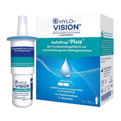 HYLO-VISION SafeDrop Plus acu pilieni, 2X10 ml HYLO-VISION SafeDrop Plus acu pilieni, 2X10 ml