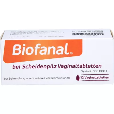 BIOFANAL maksts mikozes gadījumā 100 000 I.U. vaginālas tabletes, 12 gab
