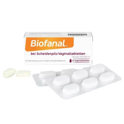 BIOFANAL maksts mikozes gadījumā 100 000 I.U. vaginālas tabletes, 12 gab