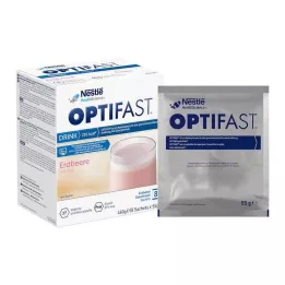 OPTIFAST Dzēriens Zemeņu pulveris, 8X55 g