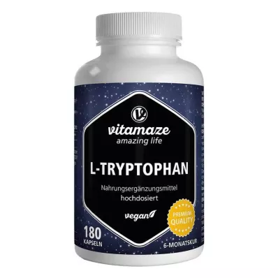L-triptofāns 500 mg lielas devas vegānu kapsulas, 180 gab