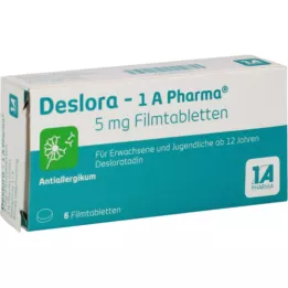 DESLORA-1A Pharma 5 mg apvalkotās tabletes, 6 gab