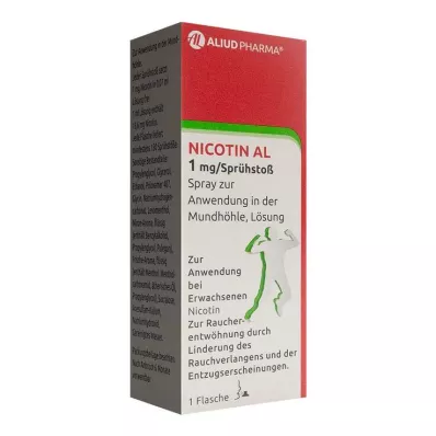 NICOTIN AL 1 mg/smidzināms aerosols iekšķīgai lietošanai, 1 gab NICOTIN AL 1 mg/smidzināms aerosols iekšķīgai lietošanai, 1 gab