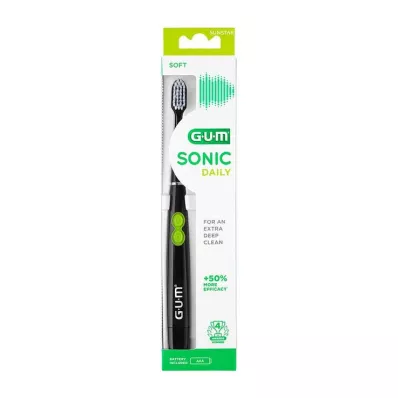 GUM Sonic Daily sonic zobu birste melna, 1 gab GUM Sonic Daily sonic zobu birste melna, 1 gab