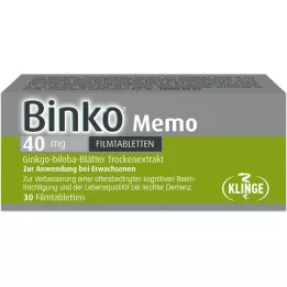 BINKO Memo 40 mg apvalkotās tabletes, 30 gab