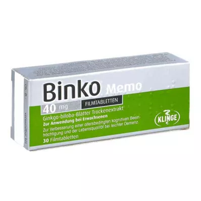 BINKO Memo 40 mg apvalkotās tabletes, 30 gab BINKO Memo 40 mg apvalkotās tabletes, 30 gab