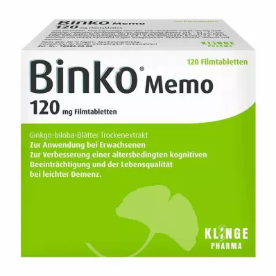 Binko Memo 120 mg apvalkotās tabletes, 120 gab Binko Memo 120 mg apvalkotās tabletes, 120 gab