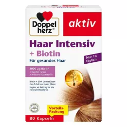 DOPPELHERZ Hair Intensive+Biotin kapsulas, 80 kapsulas