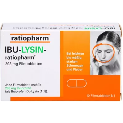 IBU-LYSIN-ratiopharm 293 mg apvalkotās tabletes, 10 gab