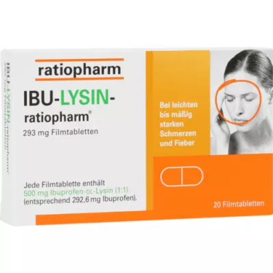 IBU-LYSIN-ratiopharm 293 mg apvalkotās tabletes, 20 gab
