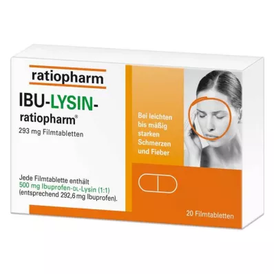 IBU-LYSIN-ratiopharm 293 mg apvalkotās tabletes, 20 gab