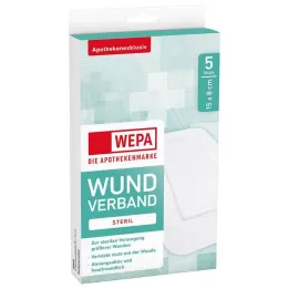WEPA Brūču pārsējs 8x15 cm sterils, 5 gab