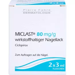 MICLAST 80 mg/g nagu laka, kas satur aktīvo vielu, 2X3 ml