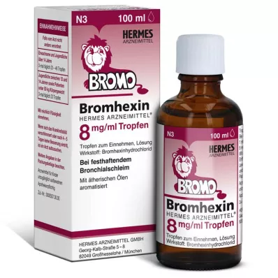 BROMHEXIN Hermes Arzneimittel 8 mg/ml pilieni, 100 ml