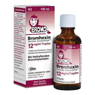 BROMHEXIN Hermes Arzneimittel 12 mg/ml pilieni, 100 ml BROMHEXIN Hermes Arzneimittel 12 mg/ml pilieni, 100 ml