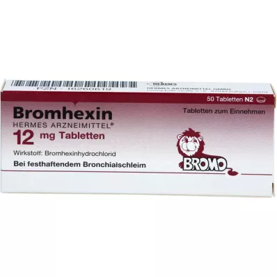 BROMHEXIN Hermes Arzneimittel 12 mg tabletes, 50 gab