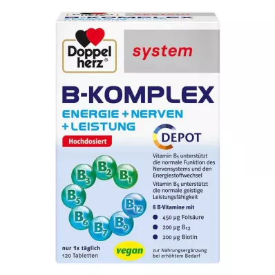 DOPPELHERZ B-kompleksa sistēmas tabletes, 120 gab