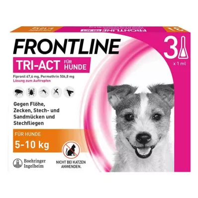 FRONTLINE Tri-Act šķīdums suņiem 5-10 kg, 3 gab FRONTLINE Tri-Act šķīdums suņiem 5-10 kg, 3 gab