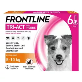 FRONTLINE Tri-Act šķīdums suņiem 5-10 kg, 6 gab