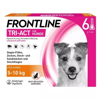 FRONTLINE Tri-Act šķīdums suņiem 5-10 kg, 6 gab FRONTLINE Tri-Act šķīdums suņiem 5-10 kg, 6 gab