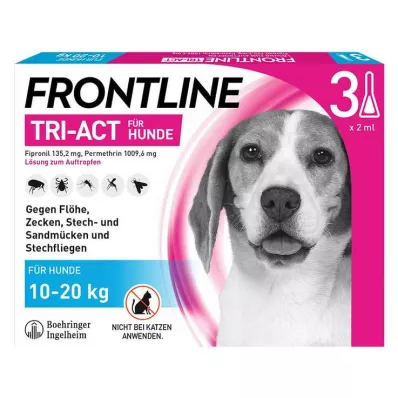 FRONTLINE Tri-Act šķīdums suņiem 10-20 kg, 3 gab FRONTLINE Tri-Act šķīdums suņiem 10-20 kg, 3 gab