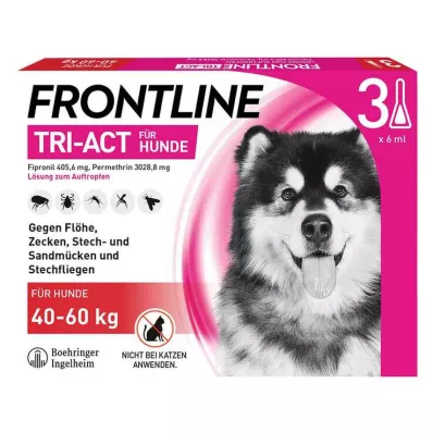 FRONTLINE Tri-Act šķīdums pilināšanai suņiem 40-60kg, 3 gab FRONTLINE Tri-Act šķīdums pilināšanai suņiem 40-60kg, 3 gab
