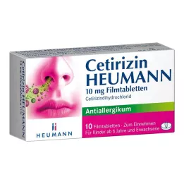 CETIRIZIN Heumann 10 mg apvalkotās tabletes, 10 gab