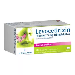 LEVOCETIRIZIN Fairmed 5 mg apvalkotās tabletes, 100 gab