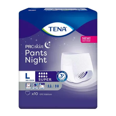 TENA PANTS nakts super L vienreizlietojamās bikses, 10 gab