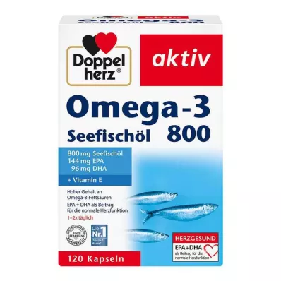 Doppelherz Omega-3 jūras zivju eļļa 800 aktīvās kapsulas, 120 gab Doppelherz Omega-3 jūras zivju eļļa 800 aktīvās kapsulas, 120 gab