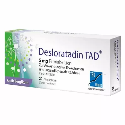 DESLORATADIN TAD 5 mg apvalkotās tabletes, 20 gab