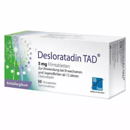 DESLORATADIN TAD 5 mg apvalkotās tabletes, 50 gab