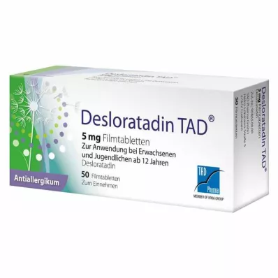 Desloratadine TAD® 5 mg apvalkotās tabletes, 50 gab