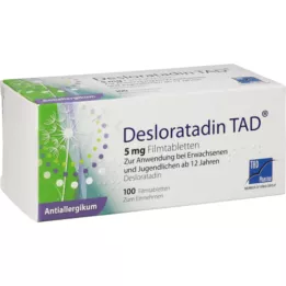 DESLORATADIN TAD 5 mg apvalkotās tabletes, 100 gab