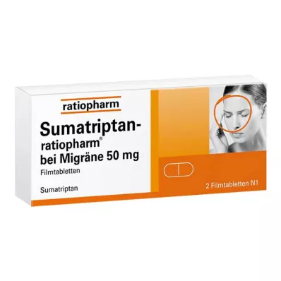 Sumatriptan ratiopharm migrēnas ārstēšanai 50 mg apvalkotās tabletes, 2 gab