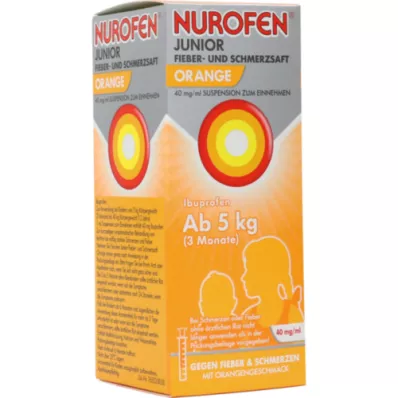 NUROFEN Junior drudža un sāpju sula apelsīns 40 mg/ml, 100 ml