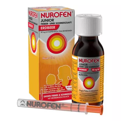 NUROFEN Junioru drudža un sāpju sula zemeņu 40 mg/ml, 100 ml NUROFEN Junioru drudža un sāpju sula zemeņu 40 mg/ml, 100 ml