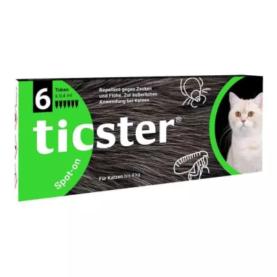 TICSTER Patch-on šķīdums kaķiem līdz 4 kg, 6X0,4 ml TICSTER Patch-on šķīdums kaķiem līdz 4 kg, 6X0,4 ml