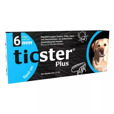 TICSTER Plus spot-on šķīdums suņiem virs 25 kg, 6X4,8 ml