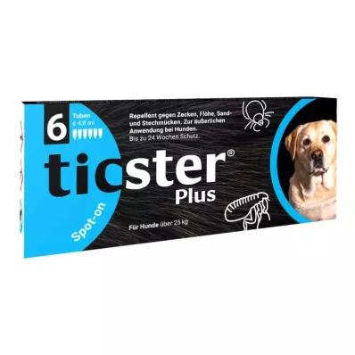 Ticster Plus Spot-on šķīdums suņiem virs 25 kg (6x4,8 ml)