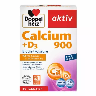 DOPPELHERZ Kalcijs 900+D3 tabletes, 30 kapsulas DOPPELHERZ Kalcijs 900+D3 tabletes, 30 kapsulas