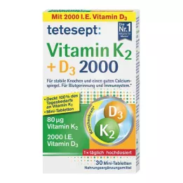 TETESEPT K2+D3 vitamīns 2000 tabletes, 30 kapsulas