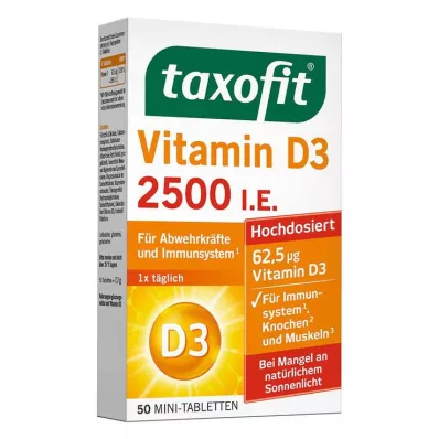 TAXOFIT D3 vitamīna 2500 I.U. tabletes, 50 gab TAXOFIT D3 vitamīna 2500 I.U. tabletes, 50 gab
